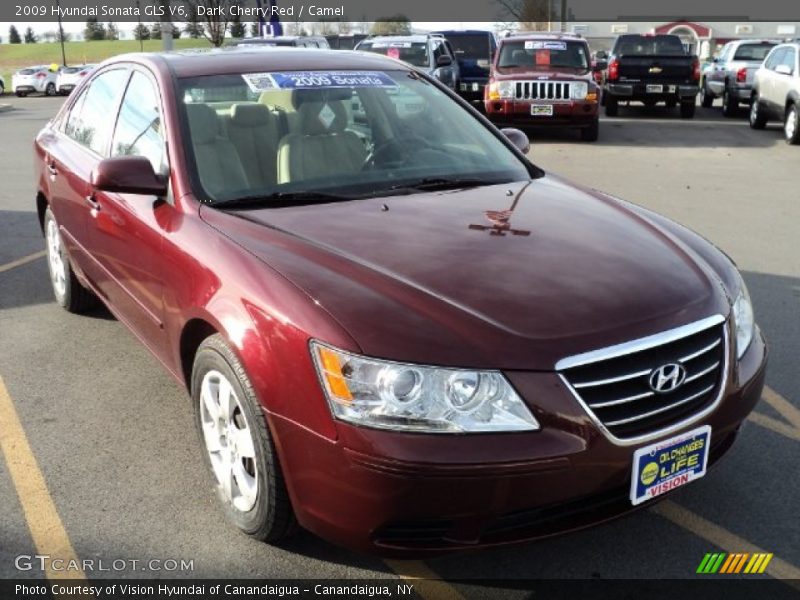 Dark Cherry Red / Camel 2009 Hyundai Sonata GLS V6