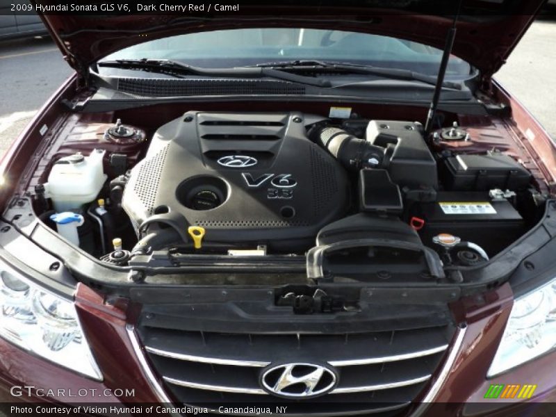 Dark Cherry Red / Camel 2009 Hyundai Sonata GLS V6