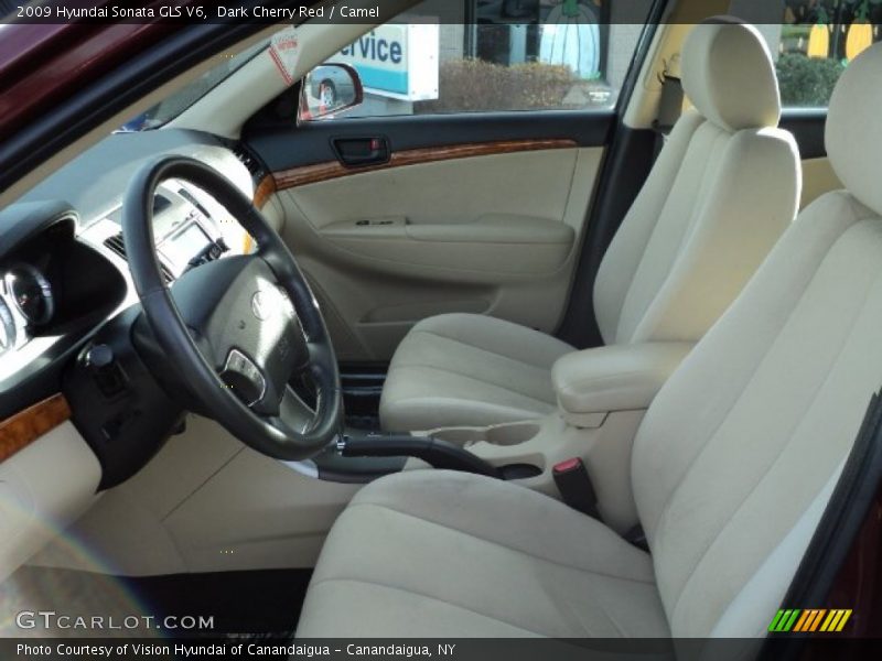 Dark Cherry Red / Camel 2009 Hyundai Sonata GLS V6