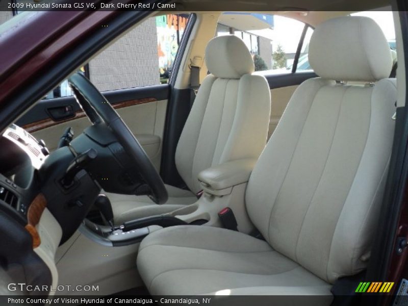 Dark Cherry Red / Camel 2009 Hyundai Sonata GLS V6