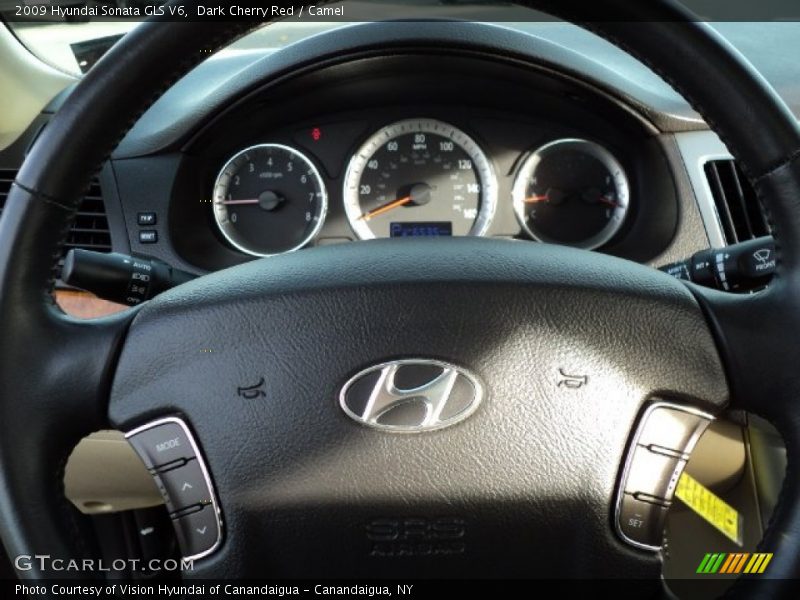 Dark Cherry Red / Camel 2009 Hyundai Sonata GLS V6