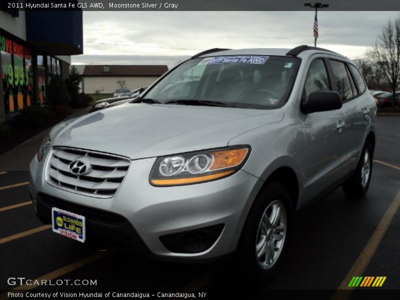 Moonstone Silver / Gray 2011 Hyundai Santa Fe GLS AWD