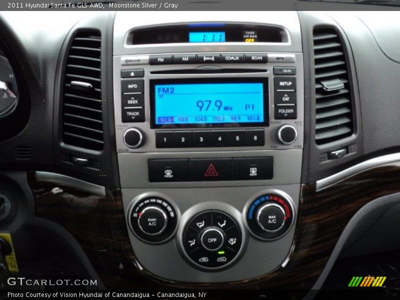 Moonstone Silver / Gray 2011 Hyundai Santa Fe GLS AWD