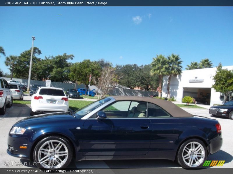 Moro Blue Pearl Effect / Beige 2009 Audi A4 2.0T Cabriolet