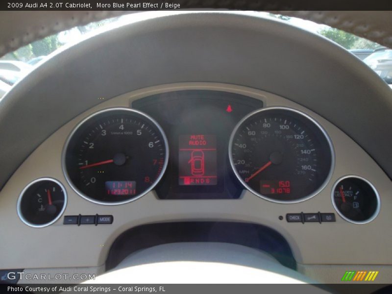 Moro Blue Pearl Effect / Beige 2009 Audi A4 2.0T Cabriolet