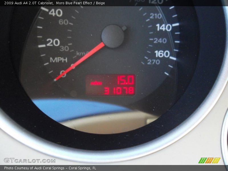 Moro Blue Pearl Effect / Beige 2009 Audi A4 2.0T Cabriolet