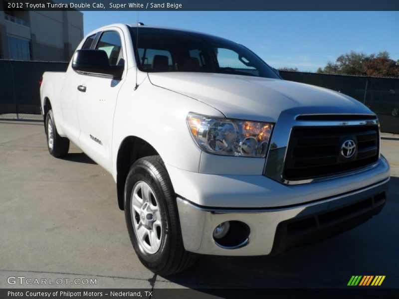 Super White / Sand Beige 2012 Toyota Tundra Double Cab