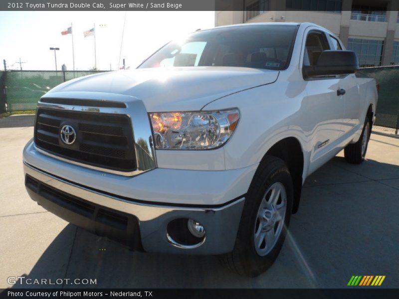Super White / Sand Beige 2012 Toyota Tundra Double Cab