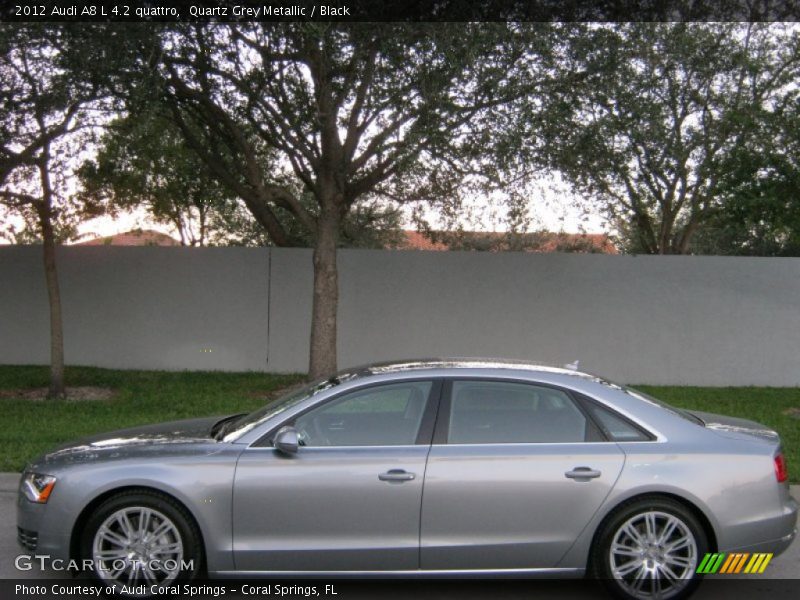 Quartz Grey Metallic / Black 2012 Audi A8 L 4.2 quattro