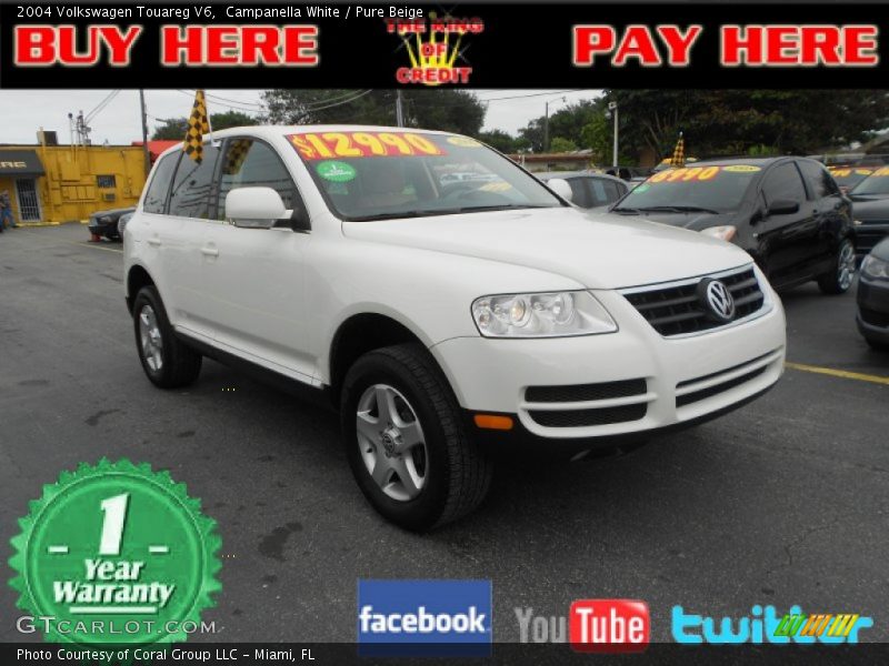 Campanella White / Pure Beige 2004 Volkswagen Touareg V6