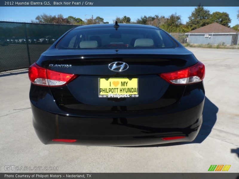 Black Noir Pearl / Gray 2012 Hyundai Elantra GLS