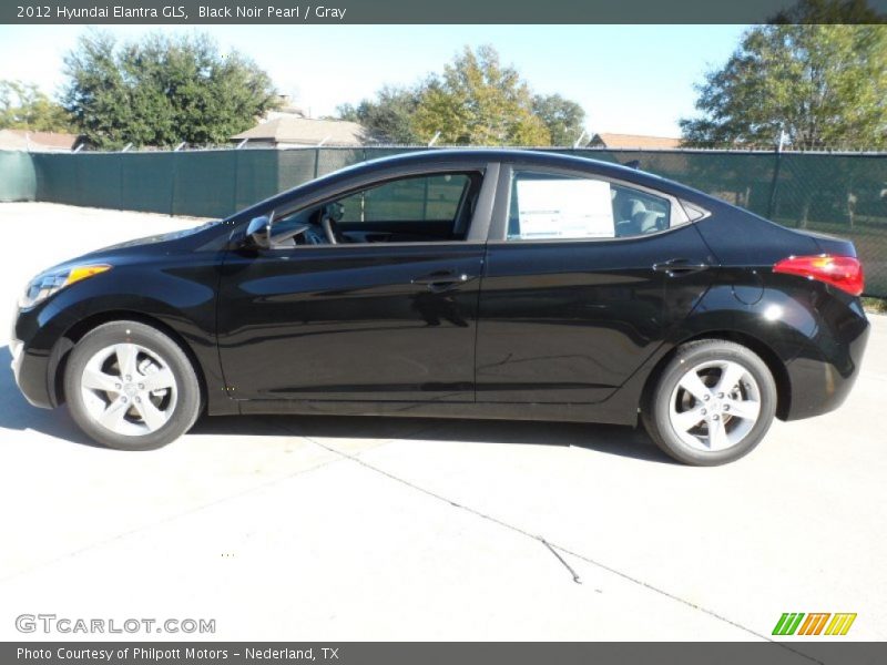 Black Noir Pearl / Gray 2012 Hyundai Elantra GLS