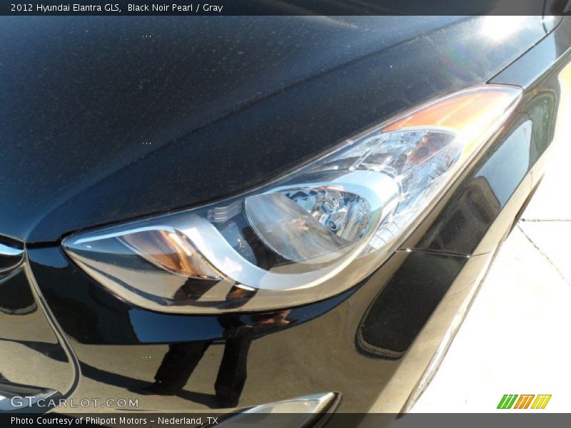 Black Noir Pearl / Gray 2012 Hyundai Elantra GLS