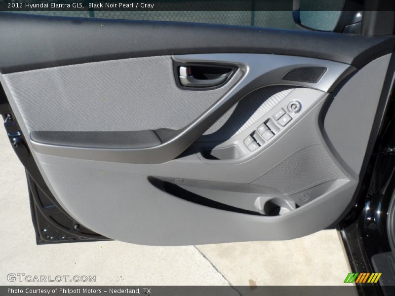 Black Noir Pearl / Gray 2012 Hyundai Elantra GLS