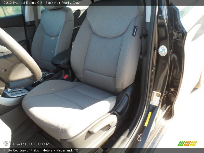 Black Noir Pearl / Gray 2012 Hyundai Elantra GLS