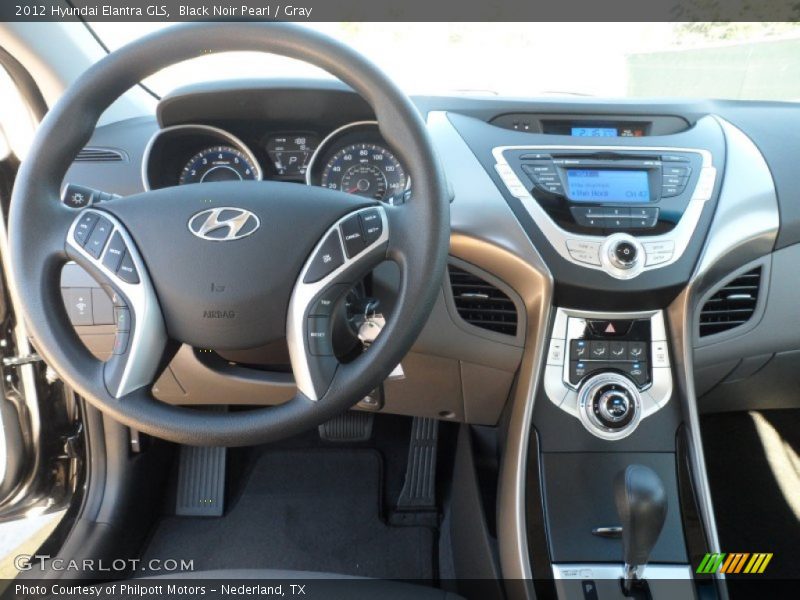 Black Noir Pearl / Gray 2012 Hyundai Elantra GLS