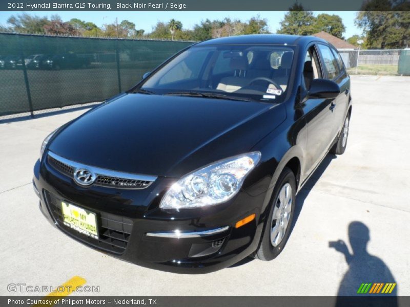 Black Noir Pearl / Beige 2012 Hyundai Elantra GLS Touring