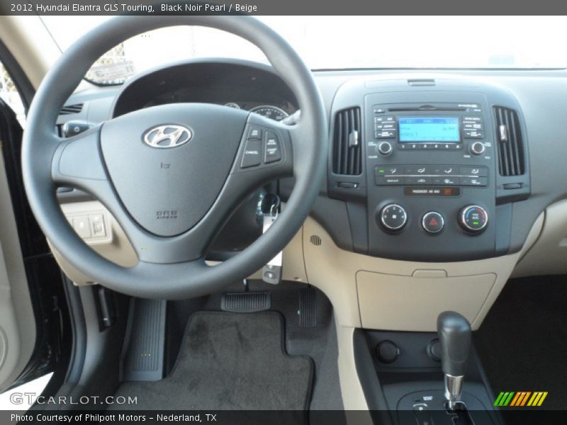 Black Noir Pearl / Beige 2012 Hyundai Elantra GLS Touring
