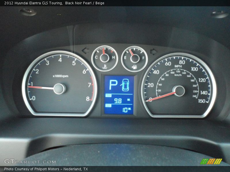 Black Noir Pearl / Beige 2012 Hyundai Elantra GLS Touring