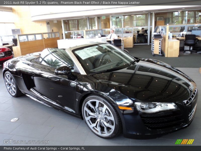 Phantom Black Pearl Effect / Black Fine Nappa Leather 2011 Audi R8 Spyder 5.2 FSI quattro