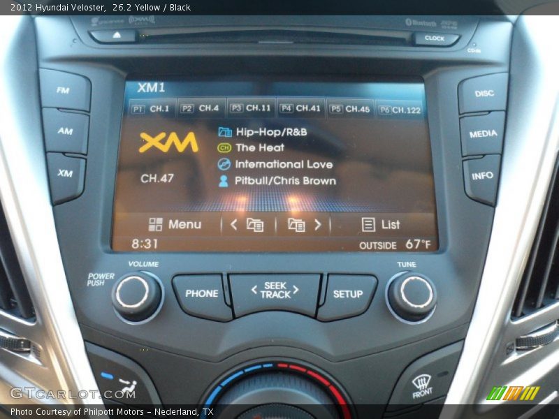 Controls of 2012 Veloster 