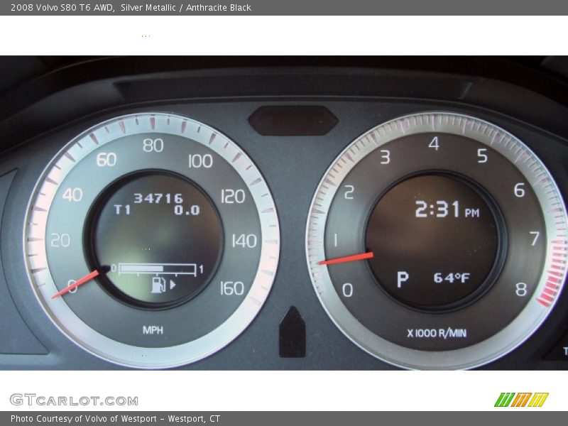Silver Metallic / Anthracite Black 2008 Volvo S80 T6 AWD