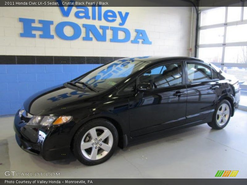 Crystal Black Pearl / Black 2011 Honda Civic LX-S Sedan