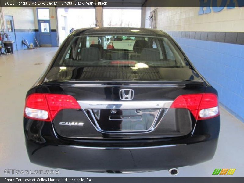 Crystal Black Pearl / Black 2011 Honda Civic LX-S Sedan