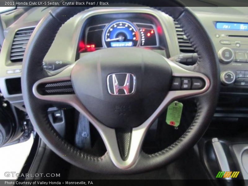 Crystal Black Pearl / Black 2011 Honda Civic LX-S Sedan