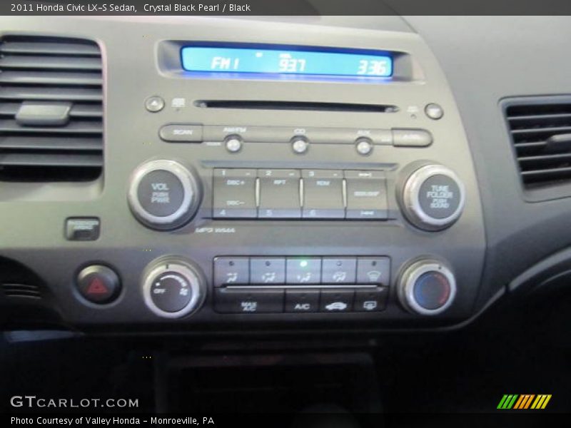 Crystal Black Pearl / Black 2011 Honda Civic LX-S Sedan