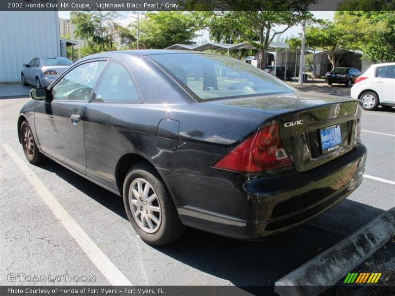 Nighthawk Black Pearl / Gray 2002 Honda Civic HX Coupe