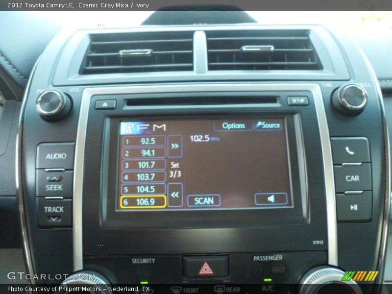 Cosmic Gray Mica / Ivory 2012 Toyota Camry LE