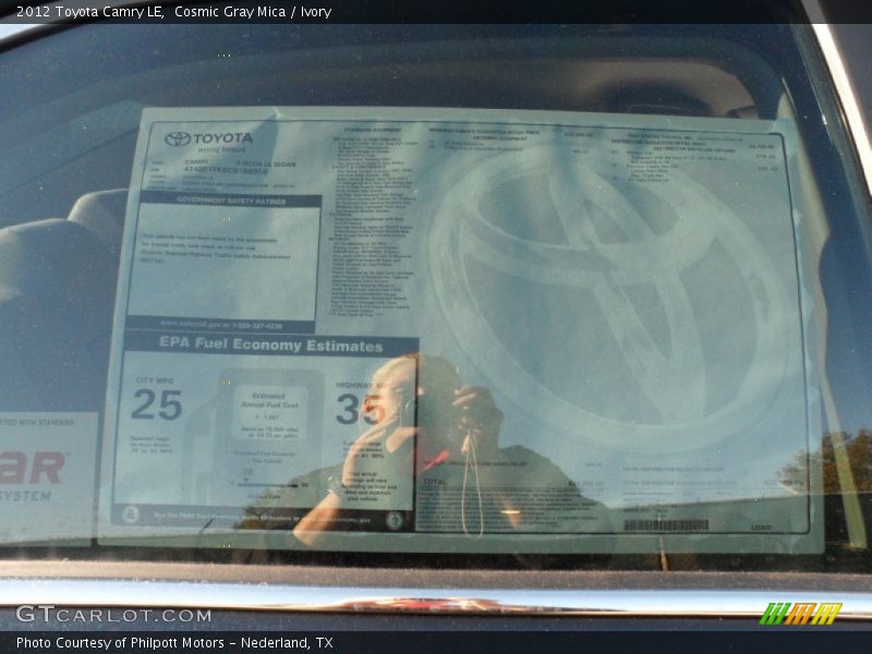 Cosmic Gray Mica / Ivory 2012 Toyota Camry LE