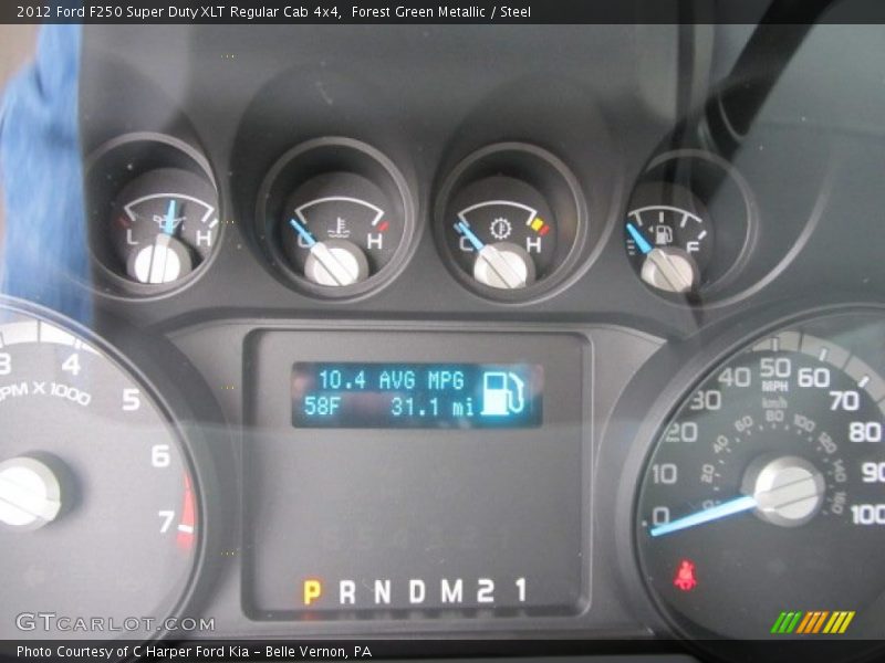 Forest Green Metallic / Steel 2012 Ford F250 Super Duty XLT Regular Cab 4x4