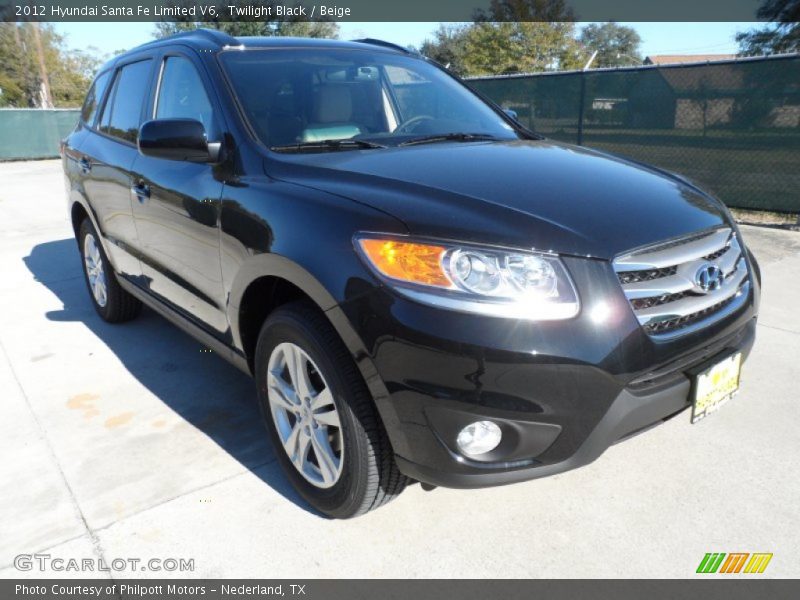 Twilight Black / Beige 2012 Hyundai Santa Fe Limited V6