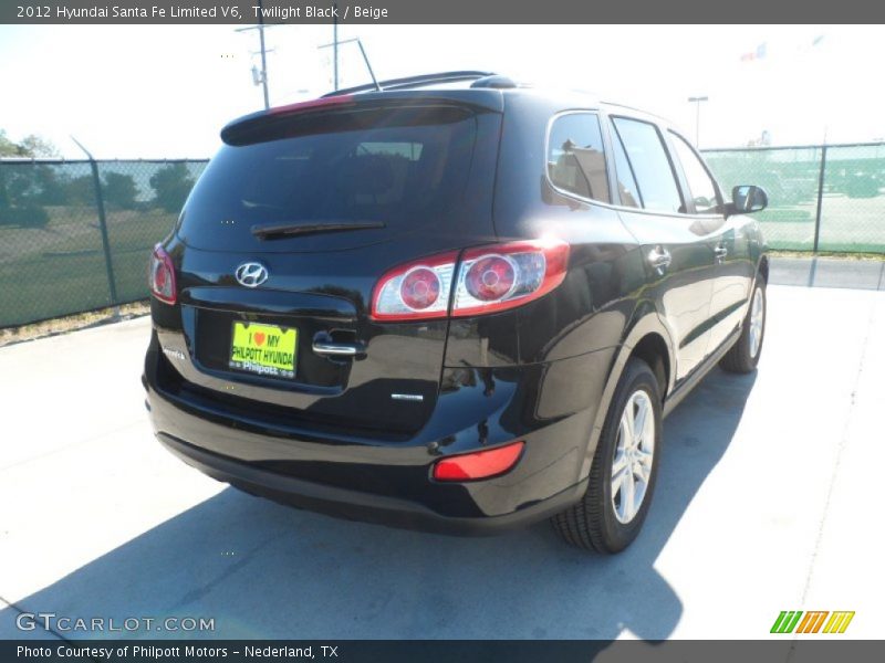 Twilight Black / Beige 2012 Hyundai Santa Fe Limited V6