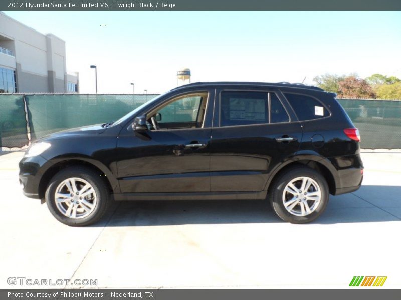 Twilight Black / Beige 2012 Hyundai Santa Fe Limited V6