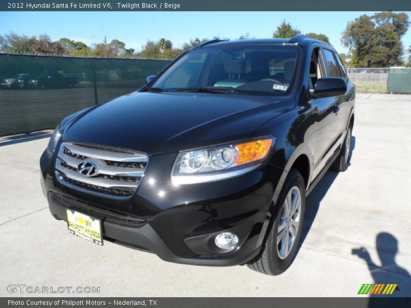 Twilight Black / Beige 2012 Hyundai Santa Fe Limited V6