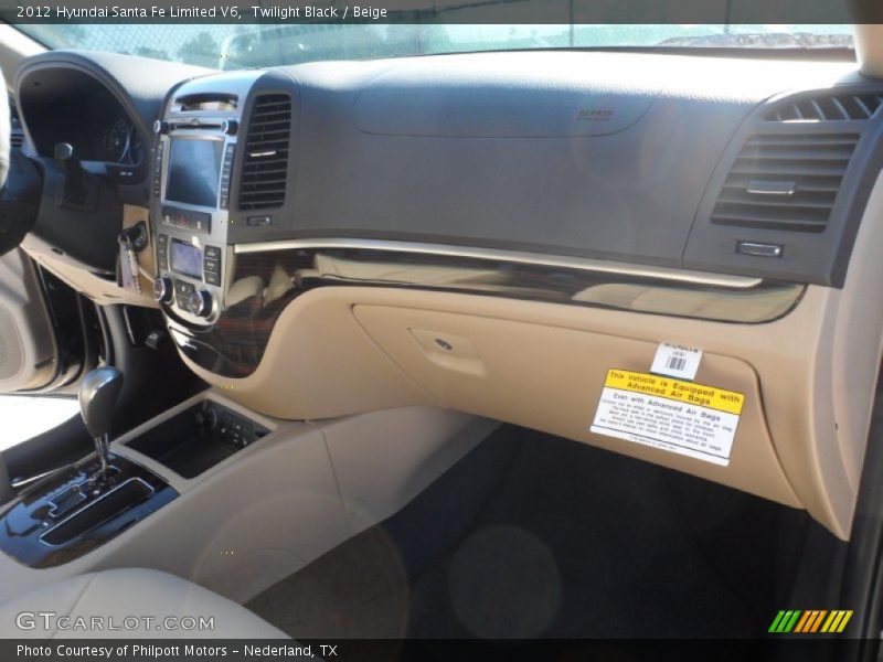 Twilight Black / Beige 2012 Hyundai Santa Fe Limited V6