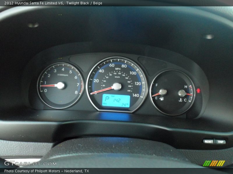 Twilight Black / Beige 2012 Hyundai Santa Fe Limited V6