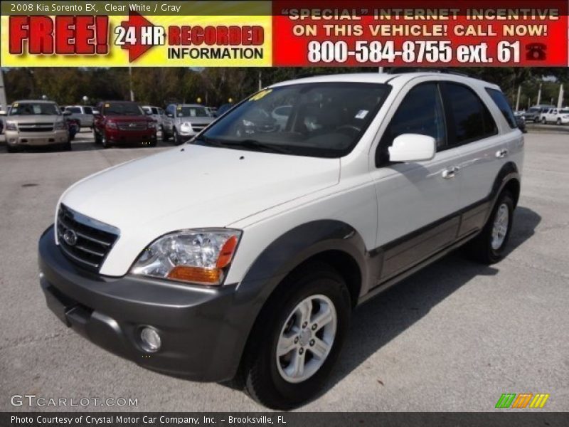 Clear White / Gray 2008 Kia Sorento EX