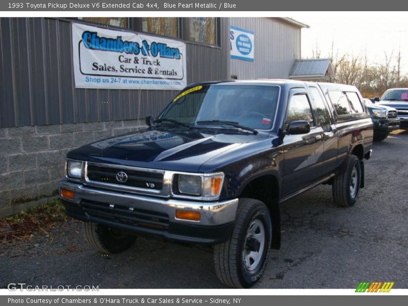 Blue Pearl Metallic / Blue 1993 Toyota Pickup Deluxe V6 Extended Cab 4x4