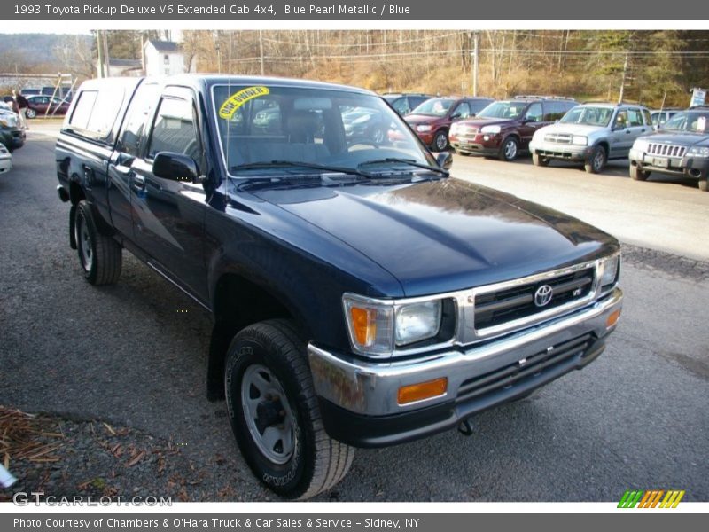 Blue Pearl Metallic / Blue 1993 Toyota Pickup Deluxe V6 Extended Cab 4x4