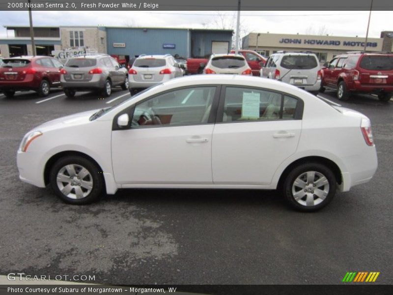 Fresh Powder White / Beige 2008 Nissan Sentra 2.0