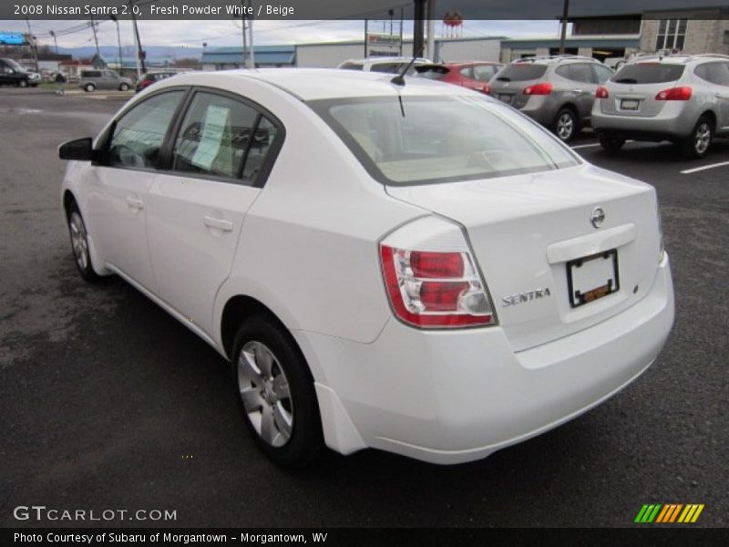 Fresh Powder White / Beige 2008 Nissan Sentra 2.0