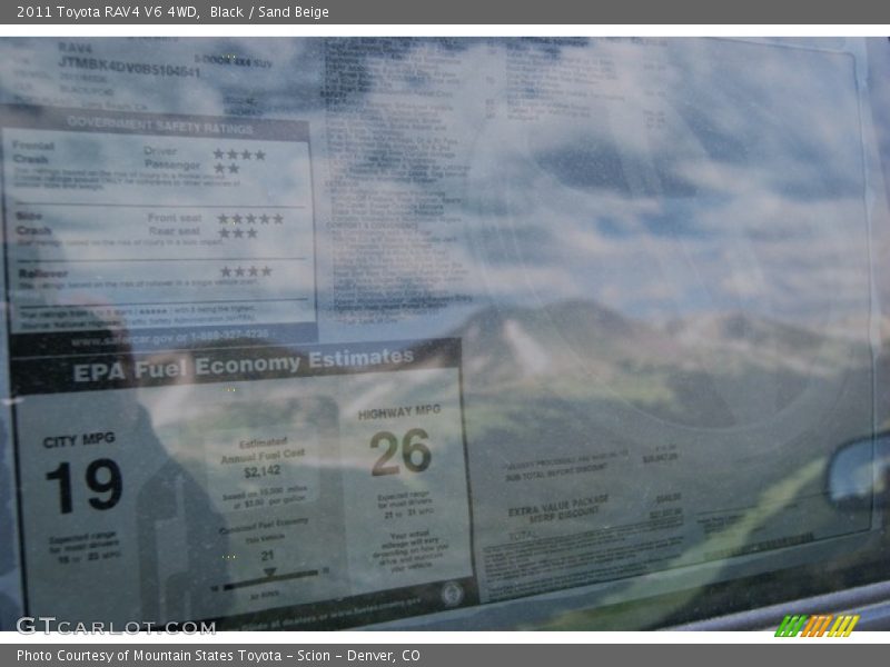 Black / Sand Beige 2011 Toyota RAV4 V6 4WD