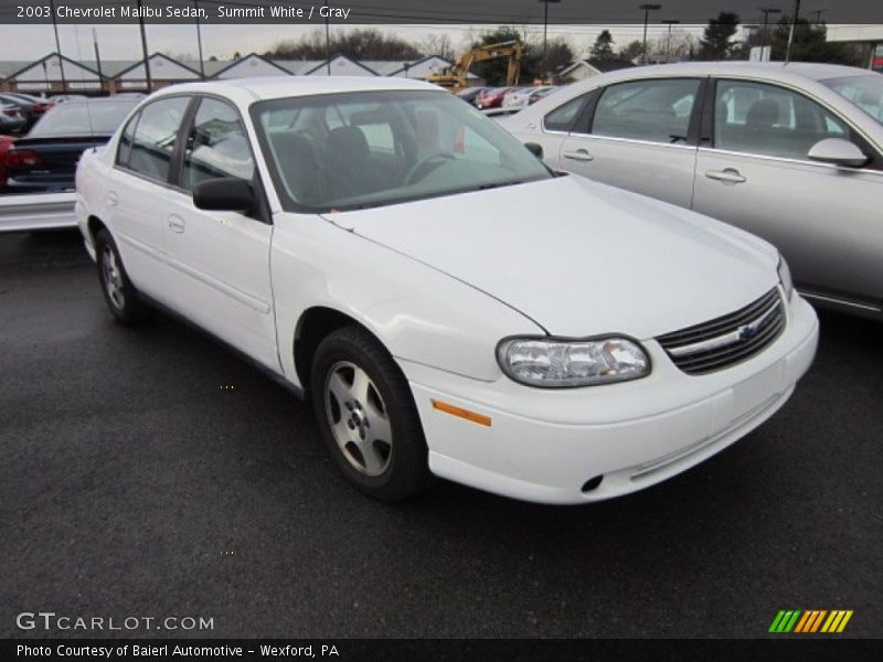 Summit White / Gray 2003 Chevrolet Malibu Sedan
