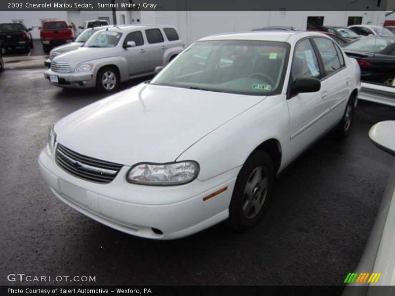 Summit White / Gray 2003 Chevrolet Malibu Sedan