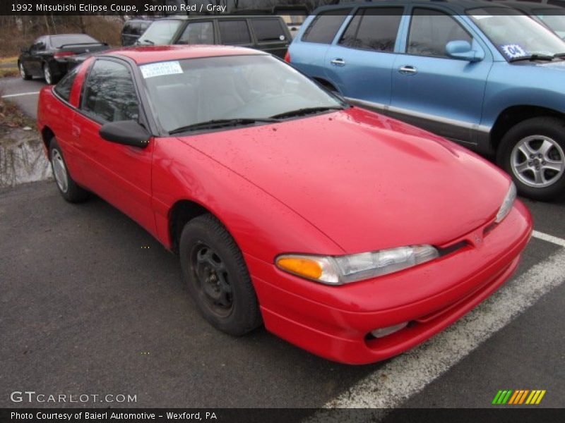 Saronno Red / Gray 1992 Mitsubishi Eclipse Coupe