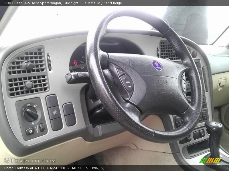 Midnight Blue Metallic / Sand Beige 2003 Saab 9-5 Aero Sport Wagon